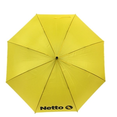 Κίτρινες αυτόματες 50 ίντσες ομπρελών πλαισίων φίμπεργκλας με την εκτύπωση