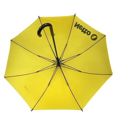 Κίτρινες αυτόματες 50 ίντσες ομπρελών πλαισίων φίμπεργκλας με την εκτύπωση