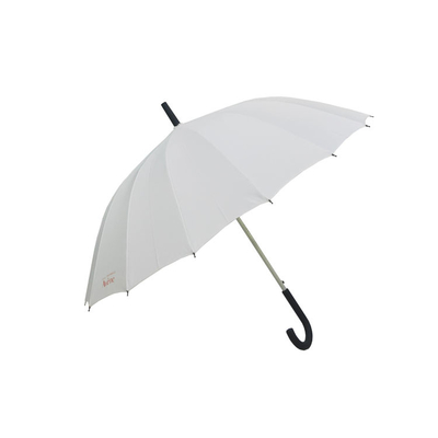 16 πλευρών αυτόματη ανοικτή μακριά ομπρέλα ραβδιών χρώματος ομπρελών άσπρη