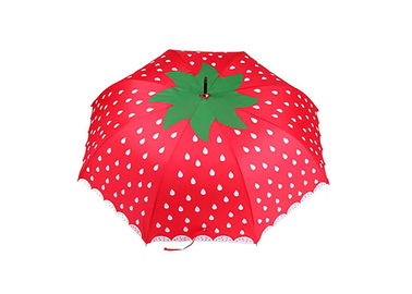 23 καλή στερεά εκτύπωση φραουλών ομπρελών ραβδιών ίντσας φορητή για τα παιδιά
