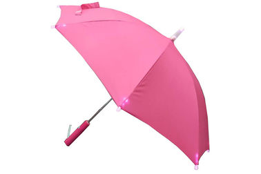 Προσαρμοσμένη εύκολη χειρωνακτική ανοικτή χρήση ομπρελών κοριτσιών ρόδινη 19 ίντσες με τις οδηγήσεις στις άκρες