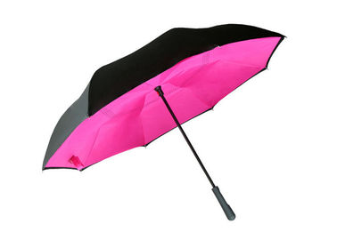 190T Pongee η αντιστροφή ομπρέλα ενηλίκων ζωηρόχρωμη για τη βροχή λάμπει καιρός