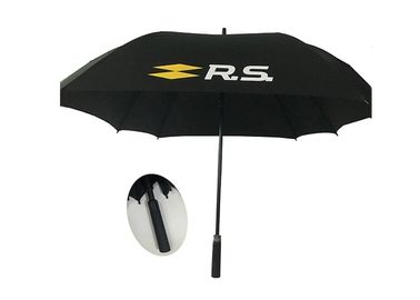 Τετραγωνικές ομπρέλες γκολφ μορφής μαύρες προωθητικές με Pongee το λογότυπο οθόνης μεταξιού