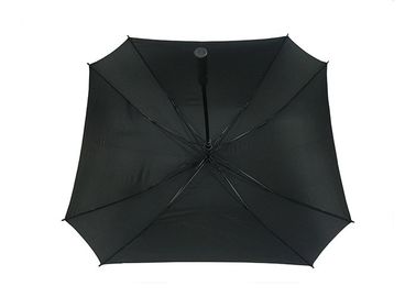 Τετραγωνικές ομπρέλες γκολφ μορφής μαύρες προωθητικές με Pongee το λογότυπο οθόνης μεταξιού