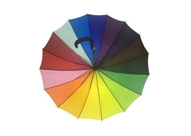 Προωθητικό ομπρελών γκολφ ισχυρότερο πλαίσιο μετάλλων 16 πλευρών ουράνιων τόξων χρώματος
