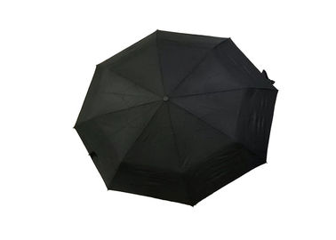 Μαύρο ισχυρό πτυσσόμενο διπλό στρώμα ομπρελών ταξιδιού για το θυελλώδη καιρό