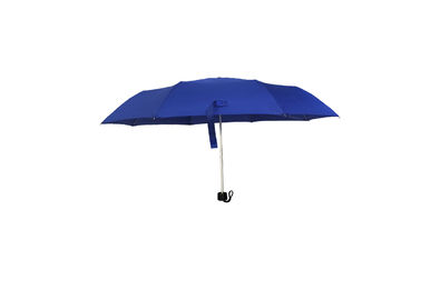Προσαρμοσμένο μπλε πτυσσόμενο Pongee ομπρελών έξοχο ελαφρύ πλαίσιο αργιλίου υφάσματος
