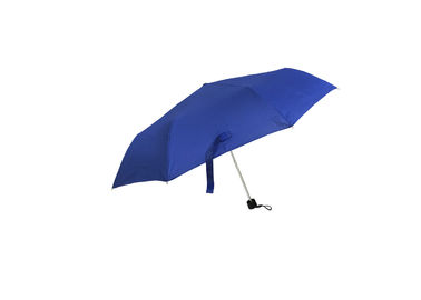 Προσαρμοσμένο μπλε πτυσσόμενο Pongee ομπρελών έξοχο ελαφρύ πλαίσιο αργιλίου υφάσματος
