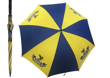 Μπλε κίτρινες προωθητικές ομπρέλες γκολφ πλαισίων φίμπεργκλας με τη λαβή αφρού της EVA