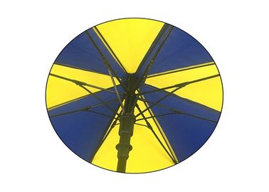 Μπλε κίτρινες προωθητικές ομπρέλες γκολφ πλαισίων φίμπεργκλας με τη λαβή αφρού της EVA