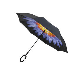 Χειρωνακτική στενή αντίστροφη διπλή στρώμα ομπρέλα, λαβή ομπρέλα Γ