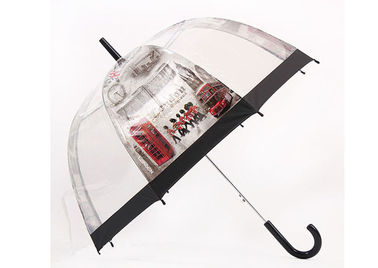 Ορατή αυτόματη διαφανής βροχής μορφή θόλων λαβών ομπρελών ευθεία κάμπτοντας