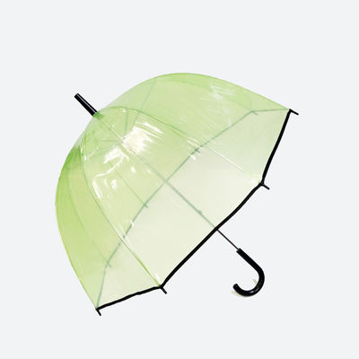 Ευθεία ομπρέλα θόλων σημείου εισόδου διαφανής με τη λαβή μορφής J