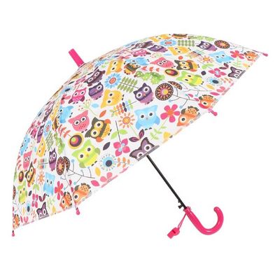 Pongee πλαισίων φίμπεργκλας εκτύπωσης κουκουβαγιών ομπρέλα μεγέθους παιδιών