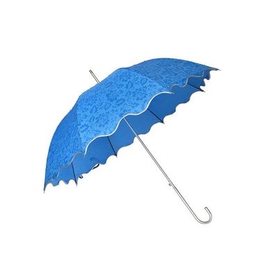 Pongee UPF Jacquard ευθεία ομπρέλα άξονων αργιλίου υφάσματος