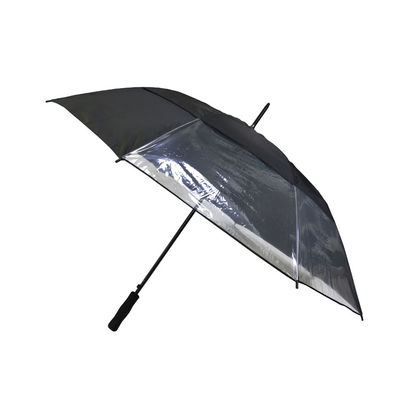 Αυτόματες ανοικτές Pongee 190T Windproof ομπρέλες γκολφ με τη διαφανή επιτροπή