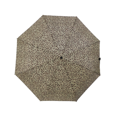 190T πολυεστέρας 3 διπλώνοντας ομπρέλα με το σχέδιο λεοπαρδάλεων