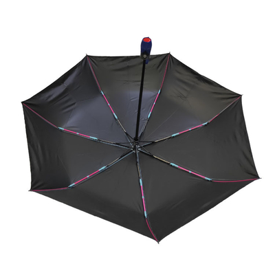 Αυτόματος ανοικτός στενός φραγμός ήλιων ομπρέλα 3 πτυχών με το μαύρο επίστρωμα