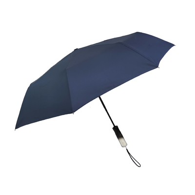 Φανταστική διπλώνοντας Pongee 3 ομπρέλα αδιάβροχων με τη λαβή αποθήκευσης