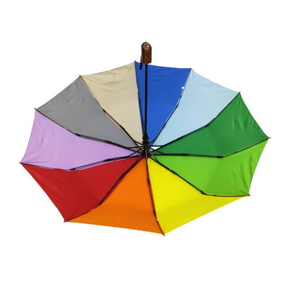 Συμπαγείς κυρίες πολυεστέρα 190T χρώματος ουράνιων τόξων BSCI που διπλώνουν τις ομπρέλες για το ταξίδι