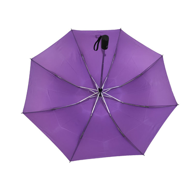 Windproof διπλώνοντας Pongee προωθητική ομπρέλα υφάσματος