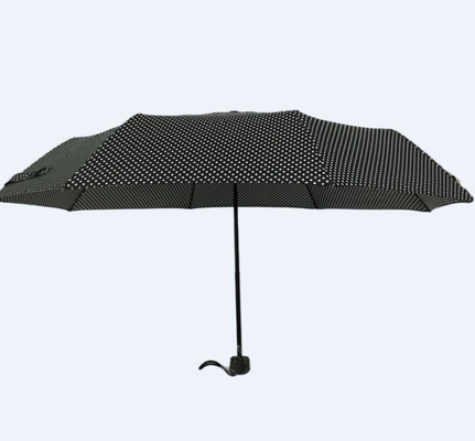 21 μαύρη διπλώνοντας ομπρέλα πολυεστέρα εκτύπωσης 190T σημείων ' X8k για τις κυρίες