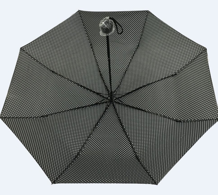 21 μαύρη διπλώνοντας ομπρέλα πολυεστέρα εκτύπωσης 190T σημείων ' X8k για τις κυρίες
