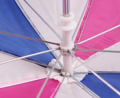 Στερεό Pongee 8mm χρώματος χειρωνακτική ανοικτή ομπρέλα παιδιών άξονων μετάλλων