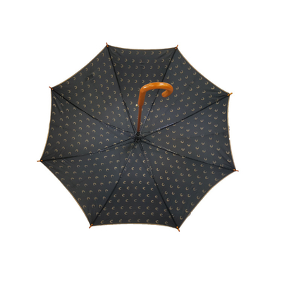 Αυτόματη ανοικτή ευθεία ξύλινη Sunshade λαβών ομπρέλα με την εκτύπωση μεταφοράς θερμότητας