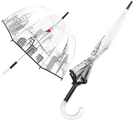 Στεγανή διαφανής ομπρέλα φυσαλίδων με τη λαβή γάντζων J