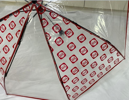 Εγχειρίδιο διαφανούς πτυσσόμενης ομπρέλας 21 ιντσών Ανοιχτό μεταλλικό πλαίσιο