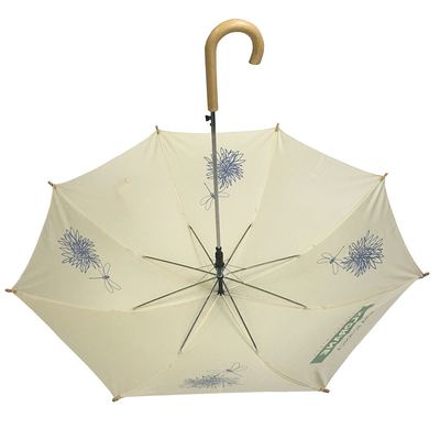 Μεταλλικό σκελετό από Fiberglass Ribs Auto Open Stick Umbrella Ξύλινη λαβή ομπρέλα