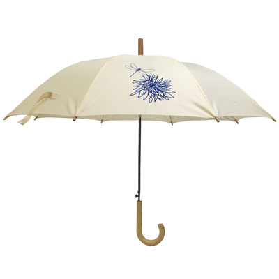 Μεταλλικό σκελετό από Fiberglass Ribs Auto Open Stick Umbrella Ξύλινη λαβή ομπρέλα