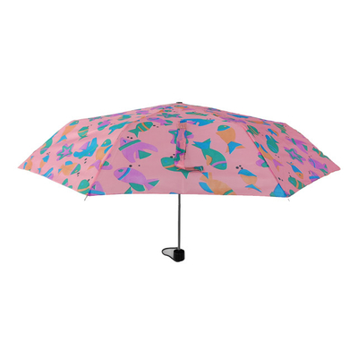 Εγχειρίδιο Ανοιχτή 3 Πλαστική ομπρέλα Αδιάβροχη Ροζ χρώμα