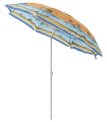 42 ίντσες Streerable Metal Beach Umbrella με UPF 50 Προστασία με 210T υφασμάτινο oxford