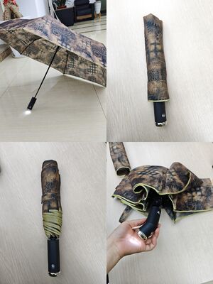 Φωτισμένη με LED ομπρέλα ασφαλείας αυτόματου ανοίγματος/κλεισίματος με ανακλαστική λωρίδα για νυχτερινή ορατότητα