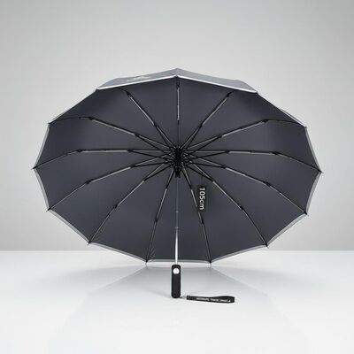 Μεγάλη Αυτόματη Ομπρέλα Ταξιδίου με Διάμετρο Ανοίγματος 105cm, Μπανέλες από Fiberglass και Ανακλαστικό Περίγραμμα