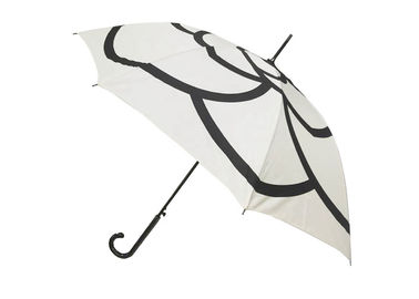 Άσπρη συμπαγής ομπρέλα ραβδιών J, χειρωνακτικός στενός γυναικείων αυτόματος ομπρελών