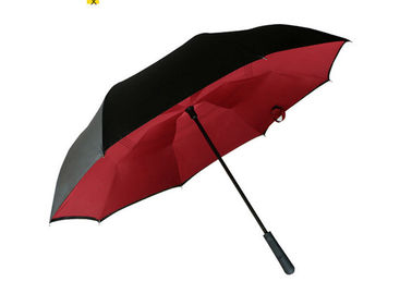 190T Pongee η αντιστροφή ομπρέλα ενηλίκων ζωηρόχρωμη για τη βροχή λάμπει καιρός