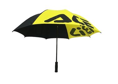 Pongee μαύρο κίτρινο προωθητικό αντι UV συνολικό μήκος 101cm ομπρελών γκολφ