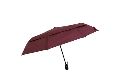 Pongee πτυσσόμενη ομπρέλα 25 ίντσα 9 γκολφ λαστιχένια/πλαστική λαβή πλευρών