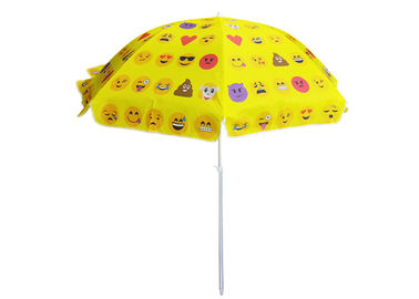 Συμπαγής μεγάλη προωθητική κίτρινη ομπρέλα παραλιών, εξατομικευμένη ομπρέλα παραλιών