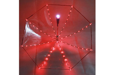 Προσαρμοσμένη εύκολη χειρωνακτική ανοικτή χρήση ομπρελών κοριτσιών μικρή κόκκινη 19 ίντσες με τις οδηγήσεις στις άκρες