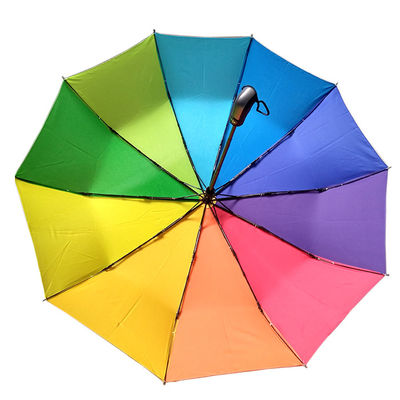 Υψηλός - ομπρέλα ποιοτικών αδιάβροχη πλήρης χειρωνακτική διπλωμένη ουράνιων τόξων