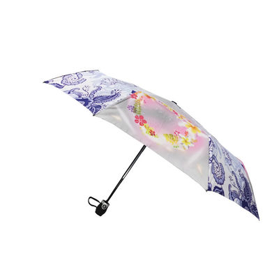 21» ασημένια ντυμένη αυτόματη διπλώνοντας ομπρέλα πολυεστέρα