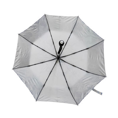 21» ασημένια ντυμένη αυτόματη διπλώνοντας ομπρέλα πολυεστέρα