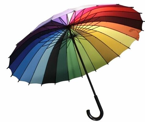 Ουράνιο τόξο κατ' ευθείαν 24 Windproof ομπρέλες γκολφ πλευρών