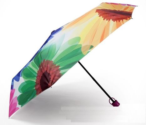 Λαστιχένιο Pongee λαβών 21 πτυσσόμενων ίντσες ομπρελών ταξιδιού με την τσάντα