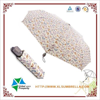 Ζωηρόχρωμο σχέδιο 8mm φύλλων πτυσσόμενη ομπρέλα άξονων μετάλλων για τις γυναίκες