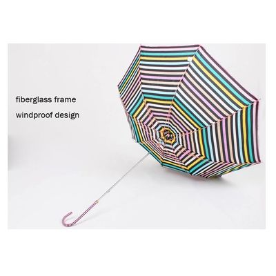 Ζωηρόχρωμη Pongee λωρίδων αδιάβροχη συμπαγής ομπρέλα 27 γκολφ &quot; *8K